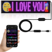 Rgb Led Dijital Ekran App Kontrollü Kumandalı Led Animasyon Kayan Ekran 37X9 CM - 1