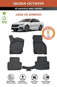 Havuzlu 4d Siyah Paspas Takımı,Skoda-Octavıa 2020 Ve Sonrası 4d Havuzlu Paspas+Araç Kokusu Hediye - 1