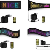 Rgb Led Dijital Ekran App Kontrollü Kumandalı Led Animasyon Kayan Ekran 37X9 CM - 2