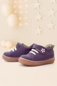 Anatomik Hakiki Deri Yumuşak Mor Çiçekli Cırtlı Kız Çocuk Ayakkabı thumbnail 1