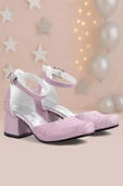 Merida Pembe Simli Kalın Topuklu Kız Çocuk Topuklu Ayakkabı thumbnail 1