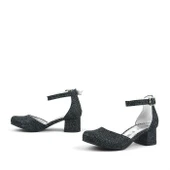 Merida Siyah Simli Kalın Topuklu Kız Çocuk Topuklu Ayakkabı thumbnail 6