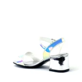 Pony Hologram Gümüş-Pembe Kalın Topuklu Kız Çocuk Abiye Ayakkabı thumbnail 4