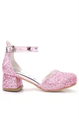 Merida Parlak Pembe Kalın Topuklu Taşlı Kız Çocuk Topuklu Ayakkabı thumbnail 10