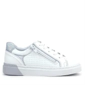 Hakiki Deri Alessio Beyaz Bağcıklı Kız Çocuk Spor Okul Ayakkabısı - 7