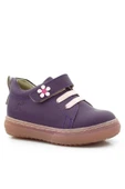 Anatomik Hakiki Deri Yumuşak Mor Çiçekli Cırtlı Kız Çocuk Ayakkabı thumbnail 2