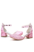 Merida Parlak Pembe Kalın Topuklu Taşlı Kız Çocuk Topuklu Ayakkabı thumbnail 6