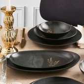 GÜRAL PORSELEN Camelia 26 Parça 6 Kişilik Yemek Takımı 6428 Altın Yaldız thumbnail 2