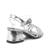 Platin Gri Rugan Taşlı Kalın Kız Çocuk Abiye Topuklu Ayakkabı thumbnail 10