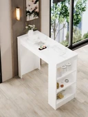 Shelfy Bar Raflı Yemek Masası Beyaz - 3
