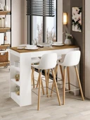 Shelfy Bar Raflı Yemek Masası Safir Meşe - 1