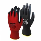 Beybi Nitril Poly Pnzebra 10 Beden Kırmızı Siyah Eldiven 12li Paket EN388 (3131X) - 2