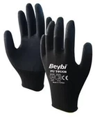 Beybi 10 Beden 12li Paket  Poliüretan Kaplı Pu Touch Siyah Montaj Eldiven  EN388 (3121X) - 2
