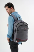 Cambridge Polo Club Unisex Şık Çok Gözlü Günlük Sırt Çantası - Okul Çantası Gri - 8