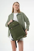 Cambridge Polo Club Minimalist Tasarım Unisex Çok Günlük Gözlü Sırt Çantası - Okul Çantası Haki - 5