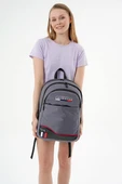 Cambridge Polo Club Unisex Şık Çok Gözlü Günlük Sırt Çantası - Okul Çantası Gri - 7