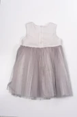 Çiçek Detaylı Tüllü Kız Çocuk Abiye Elbise Bej thumbnail 2