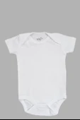 Pamuklu Kısa Kol Bebek Body  Beyaz thumbnail 1
