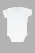 Pamuklu Kısa Kol Bebek Body  Beyaz thumbnail 2