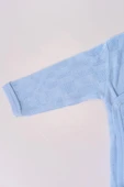 Uzun Kol Kundaklı Body Kare Desen Klimalı Kumaş Mavi thumbnail 4