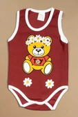 Baskılı Çocuk Body Unisex Bordo - 1