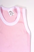 Unisex Toz Pembe Body Çıtçıtlı Bisiklet Yaka Atlet Kol Beyaz thumbnail 3