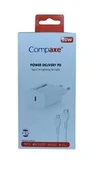 Compaxe CTA-200TI 20W 5V 3A PD Ev Şarj Kafa+Type-C Şarj Kablosu thumbnail 2