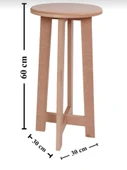 Boyanabilir Ahşap MDF Yuvarlak Demonte Tabure 30x60 cm - 1
