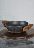 Granit Kaplama Sahan - Alüminyum Döküm, Ahşap Kulplu Sahan -18 CM - 1