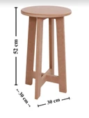 Boyanabilir Ahşap MDF Yuvarlak Demonte Tabure 30x50 cm - 1