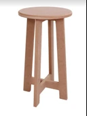 Boyanabilir Ahşap MDF Yuvarlak Demonte Tabure 30x50 cm - 2