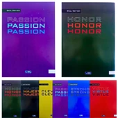 1 adet a4 boy 40 yaprak kareli  defter karton kapak kenarı kırmızı çizgili thumbnail 3