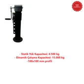 Çayırova Şanzımanlı Ayarlı Römork Kriko 100x100mm-15.000 KG thumbnail 2