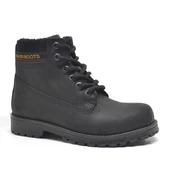 Rakerplus Hakiki Deri Siyah Nubuk Fermuarlı Kışlık Çocuk Bot thumbnail 1