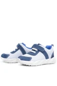 Rakerplus Barefoot Hakiki Deri Krem Lacivert Cırt Cırtlı Çocuk Spor Ayakkabı - 6