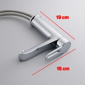 Premium Tek Kollu Aç Kapa Krom Lavabo Bataryası Duvar Tipi Armatür Modern Tasarım Sıcak Soğuk Ayarlı thumbnail 3