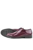 Rakerplus Bordo Rugan Bağcıklı Oxford Çocuk Okul Ayakkabısı - 6