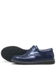 Rakerplus Lacivert Rugan Bağcıklı Günlük Erkek Genç Okul Ayakkabı - 4