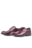 Rakerplus Bordo Rugan Bağcıklı Oxford Çocuk Okul Ayakkabısı - 12