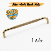 Tırtıklı Altın Gold Metal Kulp 320 mm 32 cm Mobilya Çekmece Dolap Dolabı Modern Kapak Kulpları thumbnail 1