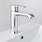 Premium Tek Kollu Aç Kapa Krom Lavabo Bataryası Duvar Tipi Armatür Modern Tasarım Sıcak Soğuk Ayarlı thumbnail 4