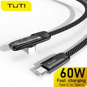 Valkyrie Tuti Süper Hızlı 60W PD Type-C Şarj ve Data Kablosu - Dayanıklı Örgülü Tasarım Vertical Yatay Kablo 130cm - 4