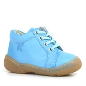 Anatomik Yumuşak Hakiki Deri Fermuarlı Mavi Bebek Bot Ayakkabı - 1