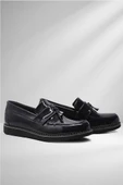 Rakerplus Siyah Rugan Loafer Çocuk Okul Ayakkabı - 8
