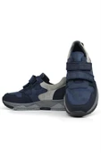 Rakerplus Hakiki Deri Lacivert Cırtlı Gri Tabanlı Çocuk Sneakers Spor Ayakkabı thumbnail 7