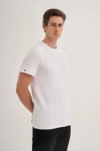 Cazador 4202 Bisiklet YaKa T-SHIRT Beyaz - 2