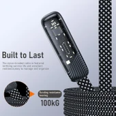 Valkyrie Tuti Süper Hızlı 60W PD Type-C Şarj ve Data Kablosu - Dayanıklı Örgülü Tasarım Vertical Yatay Kablo 130cm - 7