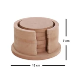 Ahşap Boyanabilir Dekoratif Yuvarlak Bardak Altlığı - 1