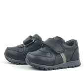 Rakerplus Hakiki Deri Siyah Cırtlı Bebek Spor Ayakkabı thumbnail 4