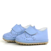 Hakiki Deri Mavi Cırtlı Bebek Patik Ayakkabı thumbnail 5